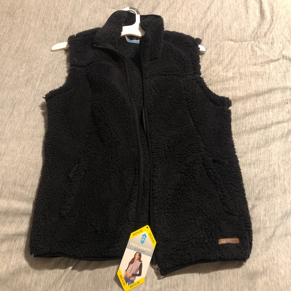 Black fuzzy Free Country vest